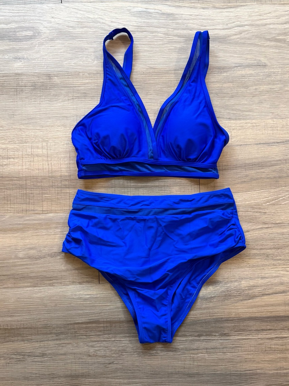 Electric Blue Two-Piece Swimsuit Set